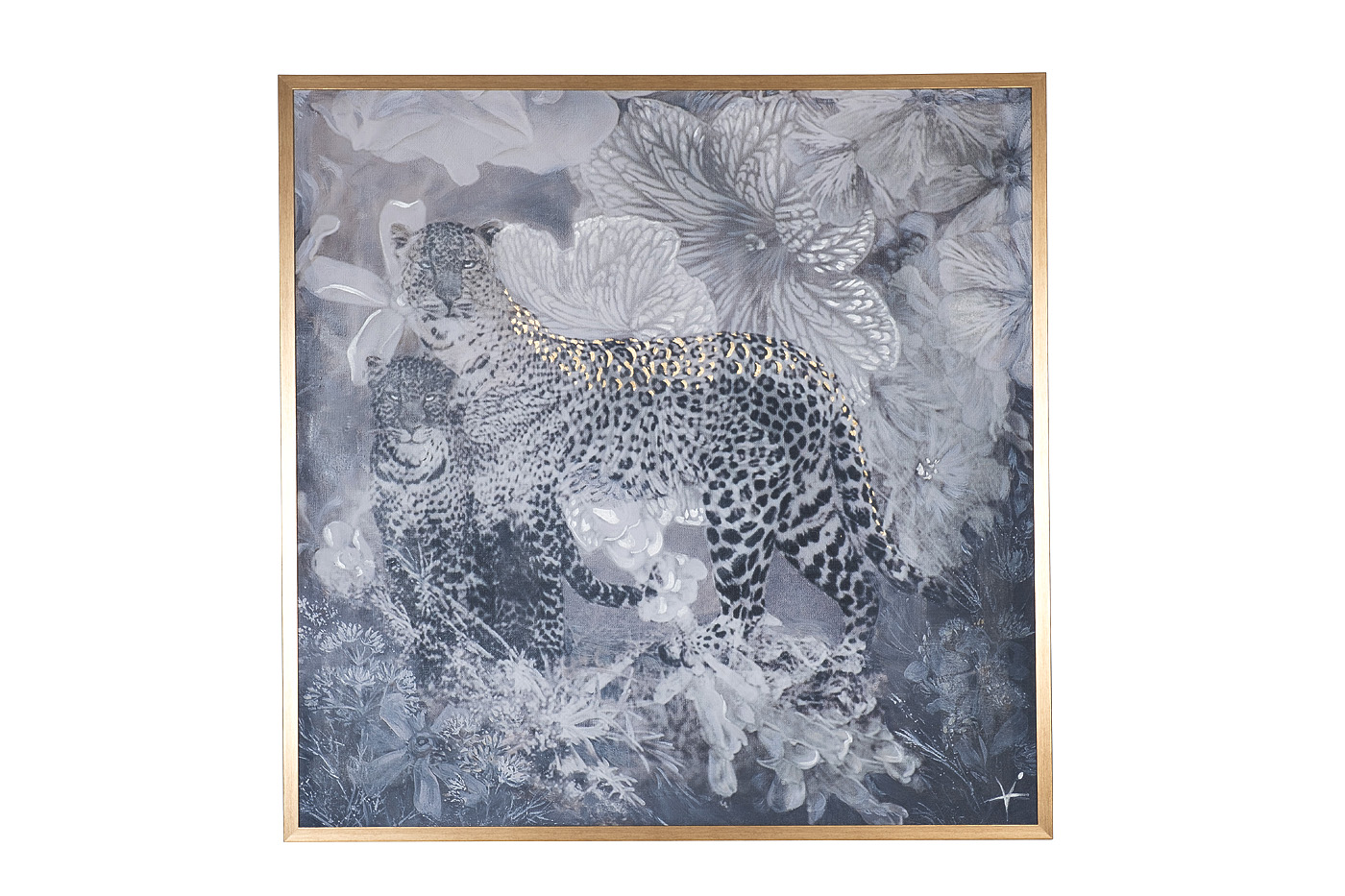 Холст Африка леопард в золотом багете Garda Decor 89VOR-AFRICA LEOPARD