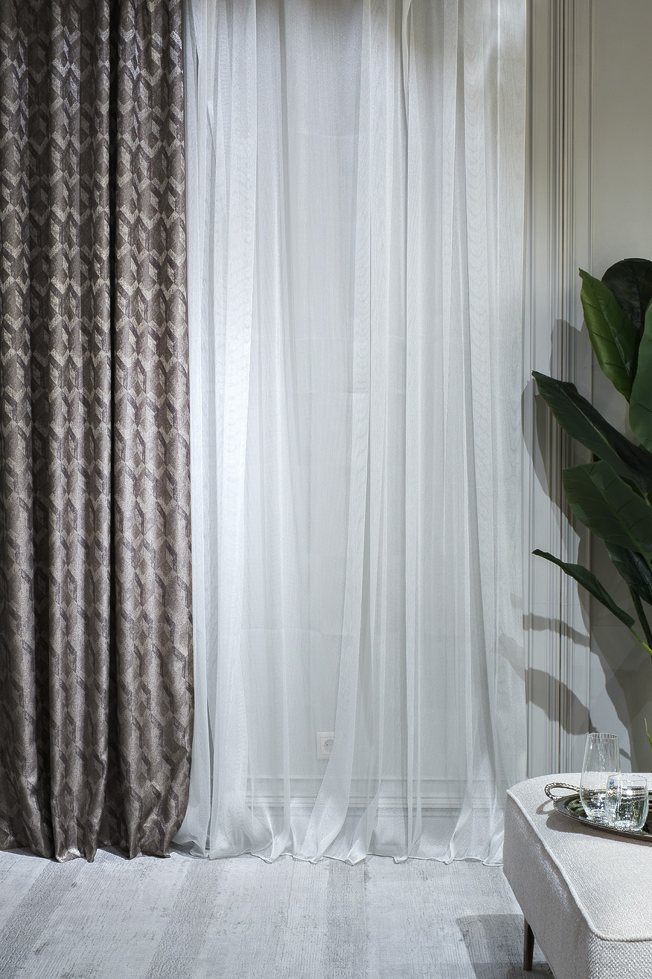 Портьера MODENA 275х260см серебряная Garda Decor 121GD-TON07-PORT SER