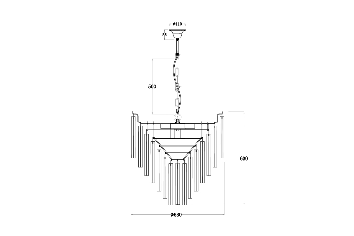 Люстра из матового стекла Garda Decor 20MD3373-9