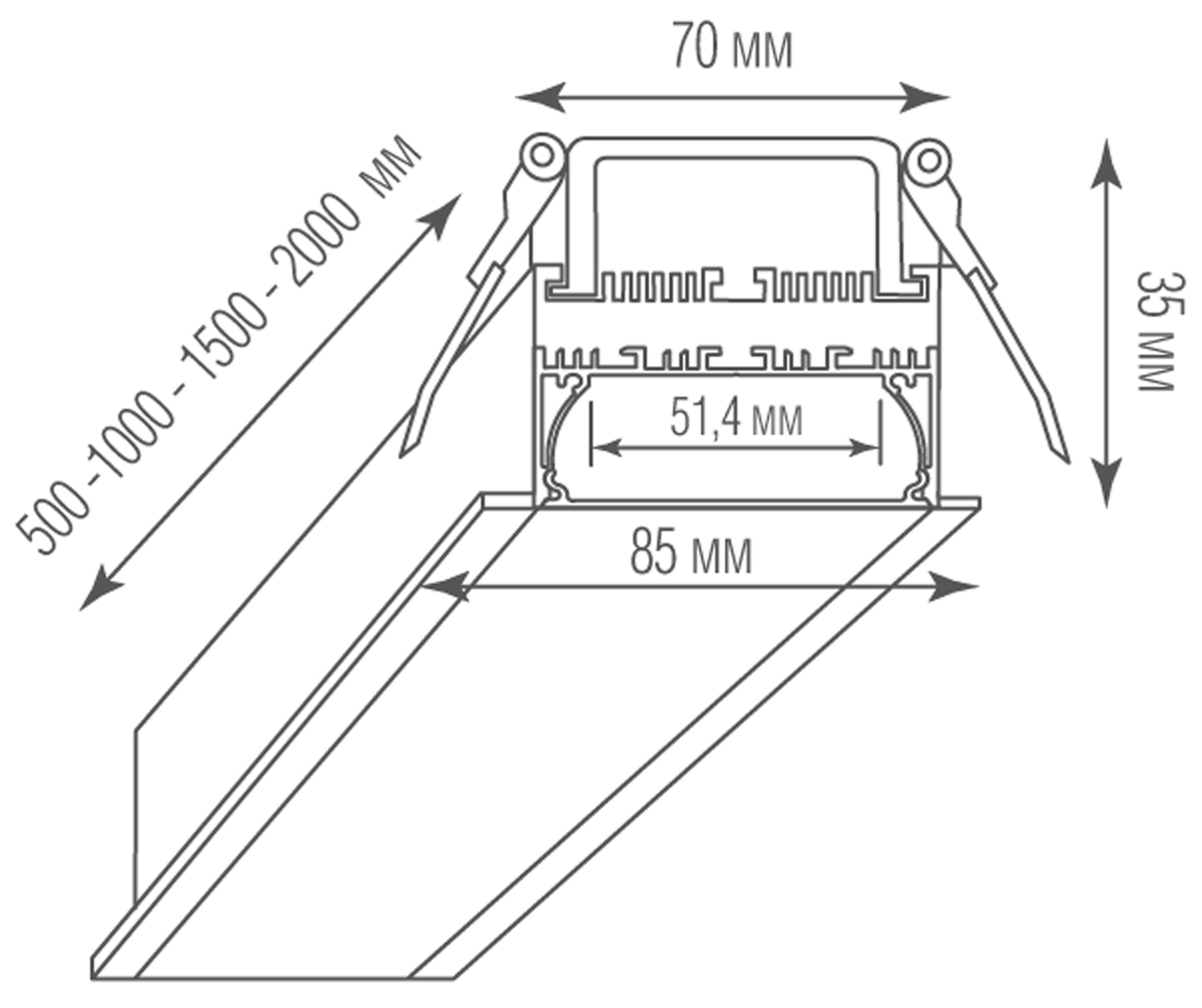Встраиваемый светодиодный светильник Donolux DL18512M50WW20L5