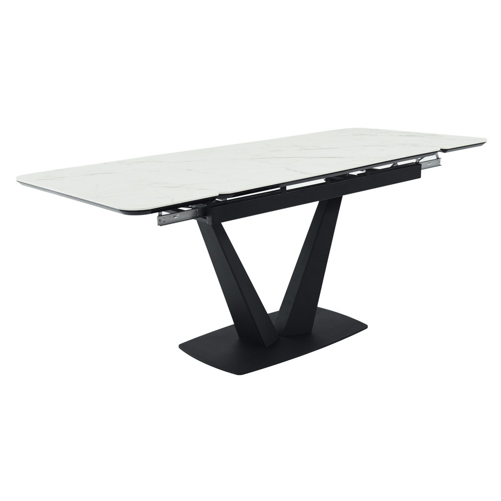 Стол Vito раскладной 120-184x80x75см, белый мрамор, чёрный Bradex Home RF 0420