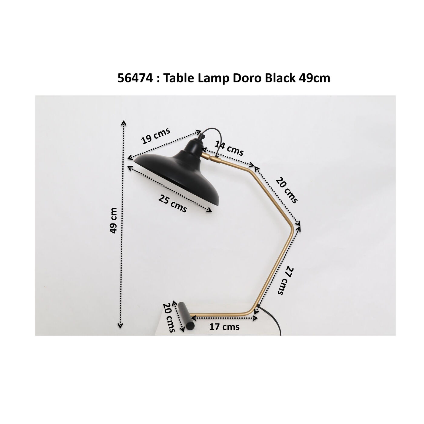 Светильник настольный Doro Black 49cm KARE 56474