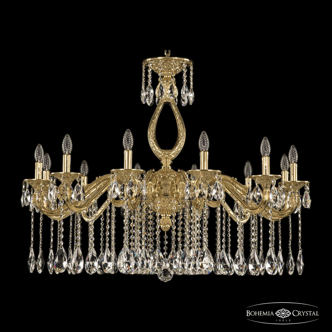 Люстра бронзовая с хрусталём 71302/12/360 A G