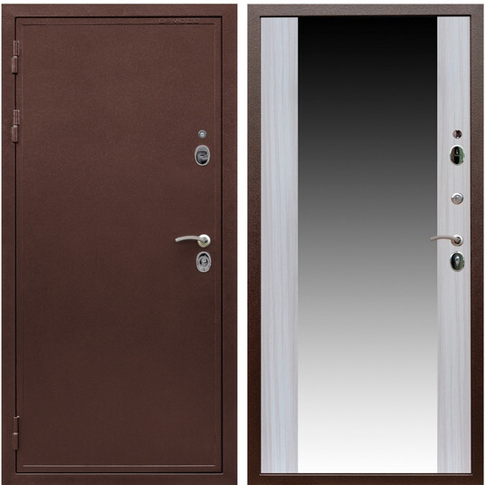 Дверь входная Graf Лондон Антик медь / МДФ 16 мм СБ-16 Сандал белый