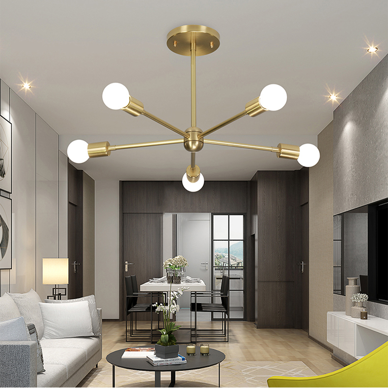 Люстра на штанге SPUTNIK D51 Gold/Black base by ImperiumLoft