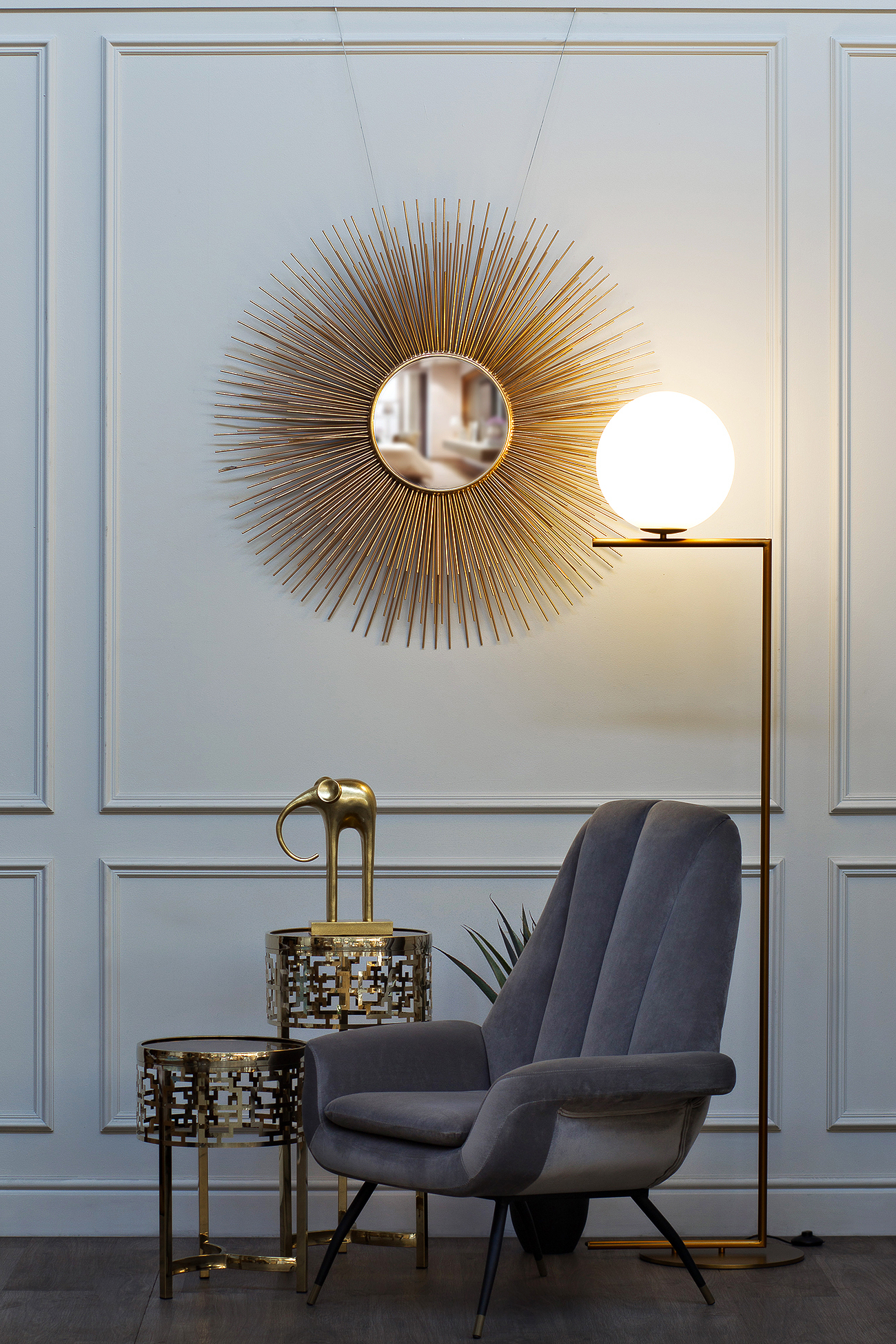 Журнальный столик круглый золотой Garda Decor 13RXFS5080M-GOLD