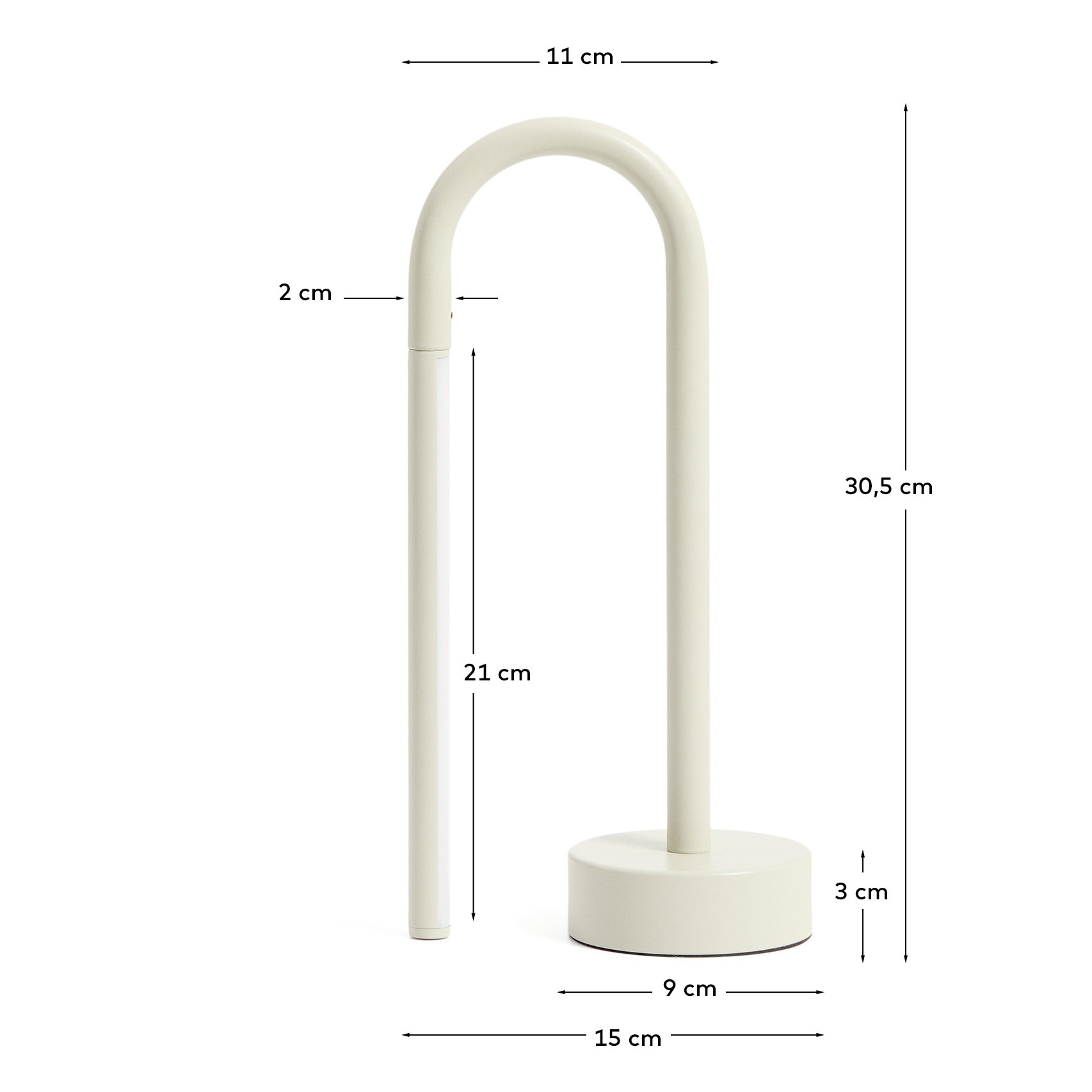 Переносная настольная лампа Bow из серого алюминия La Forma (ex Julia Grup)