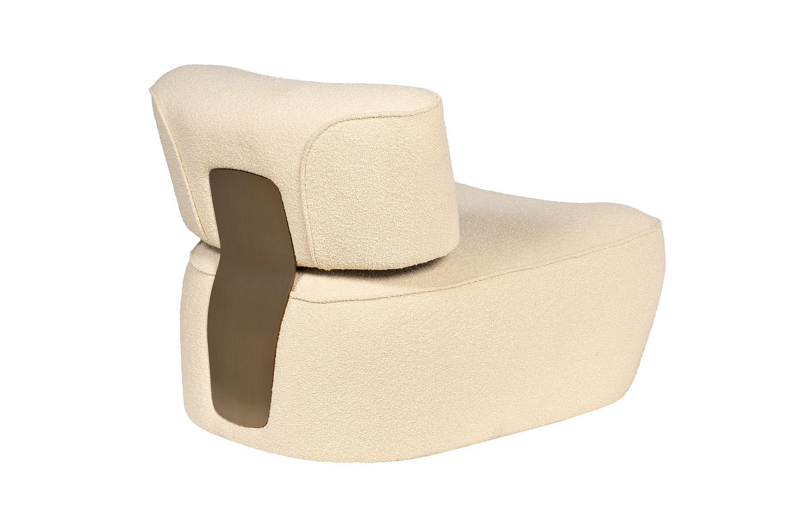 Кресло без подлокотников букле бежевое Garda Decor 58DB-23052