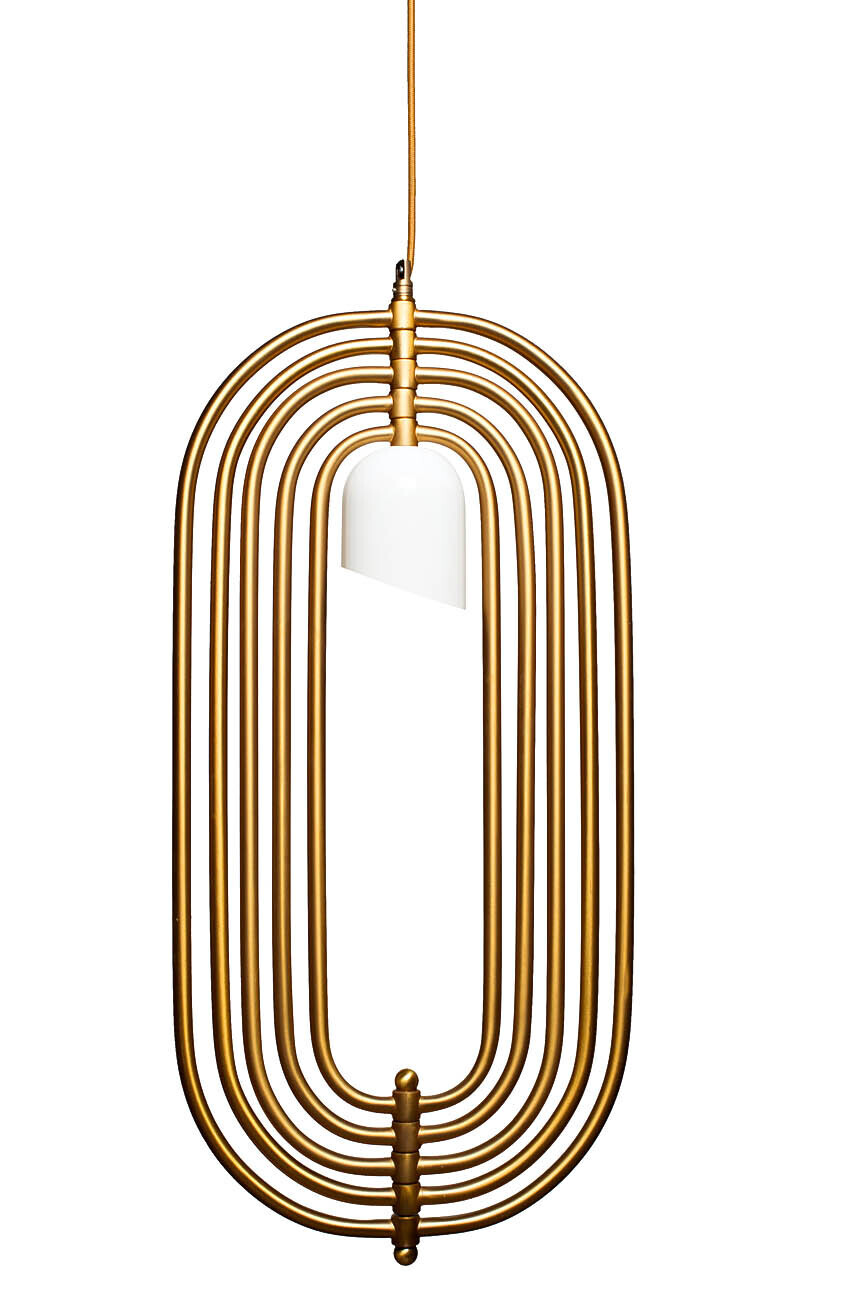 Светильник подвесной металлический золотой Garda Decor K2MP-95BR