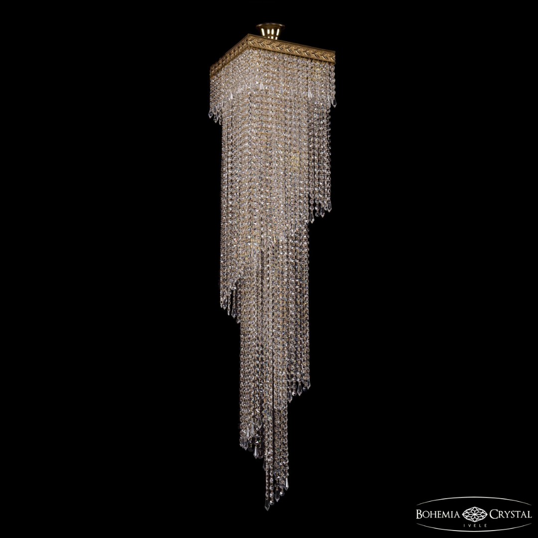 Люстра спираль хрустальная 8317/30-140 G Drops Bohemia Ivele Crystal