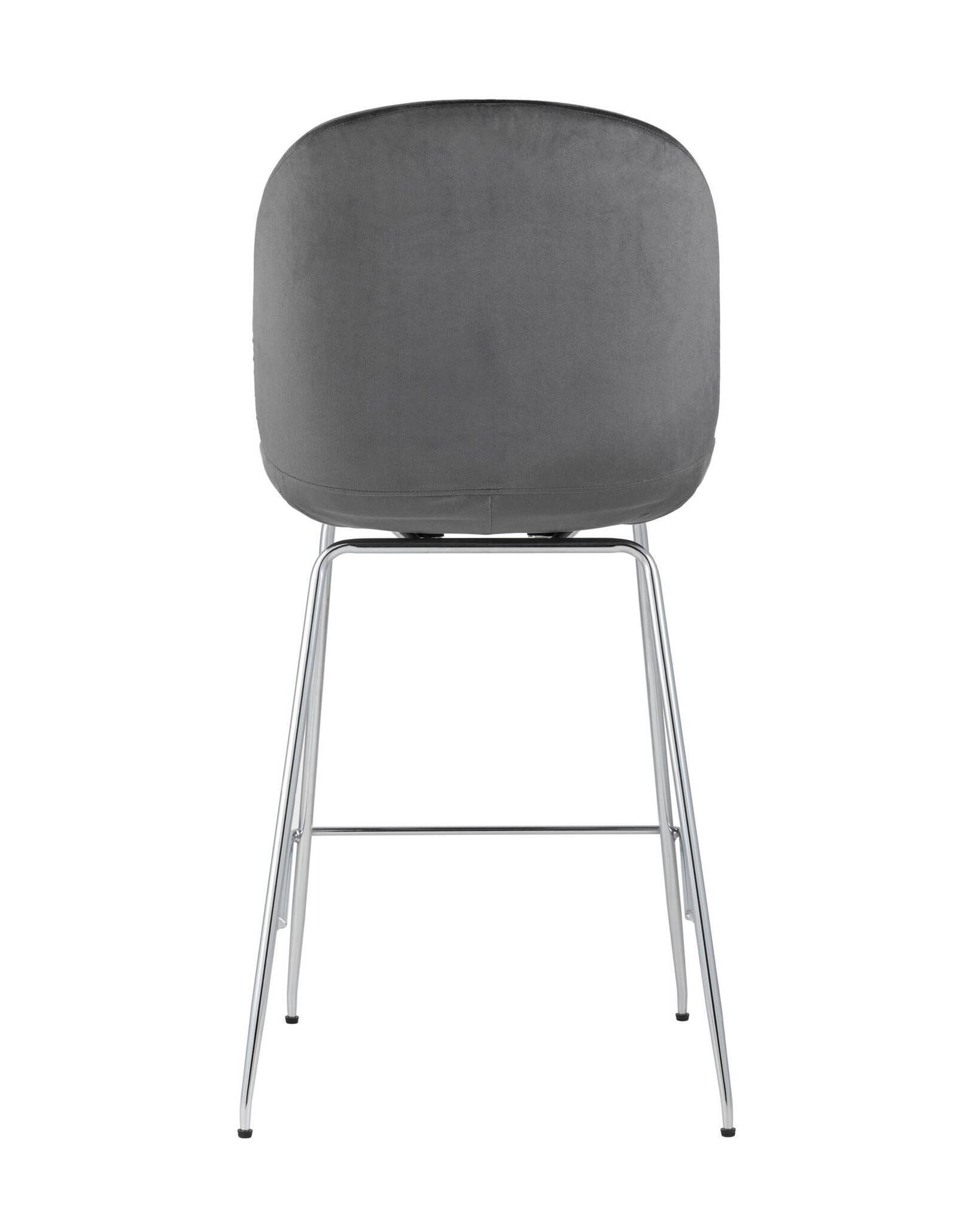 Стул полубарный Beetle со спинкой серый хромированные ножки Stool Group