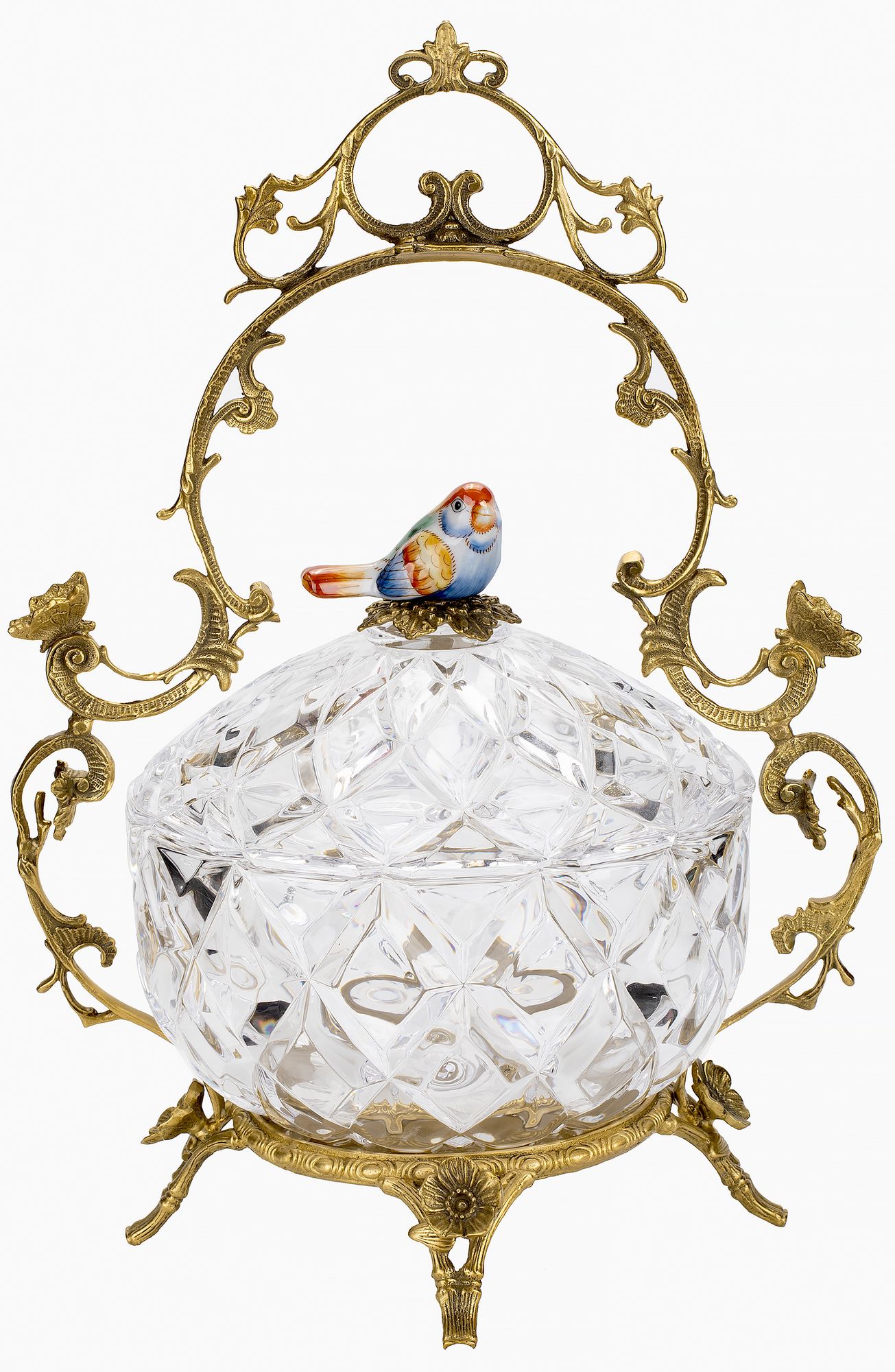 Конфетница с птичкой Glasar HGL481S/GLASS