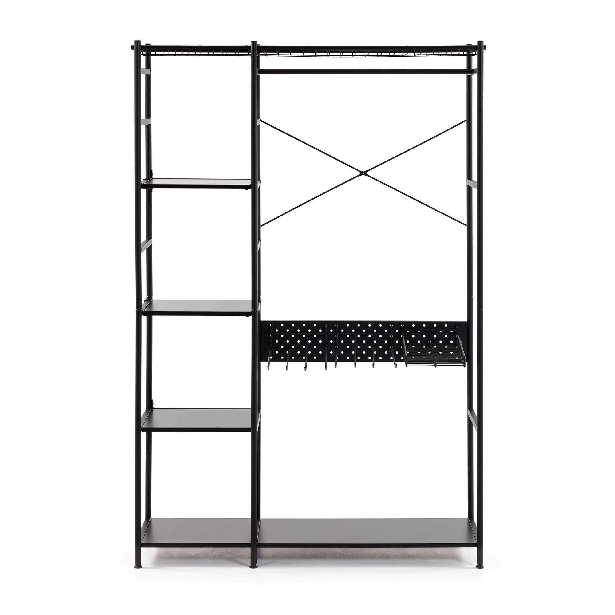 Стеллаж Storn 120x164,5 черный металл La Forma 69069