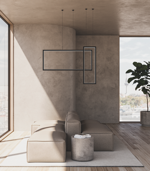 Подвесной светильник Frame 140x60 см черный Aromas del Campo