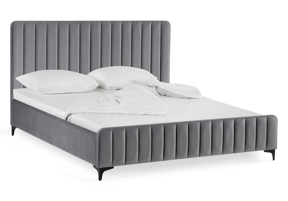 Кровать Woodville Амелия 160х200 темно-серая 539672