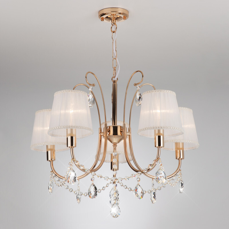 Подвесная люстра Eurosvet 10087/5 золото/прозрачный хрусталь Strotskis