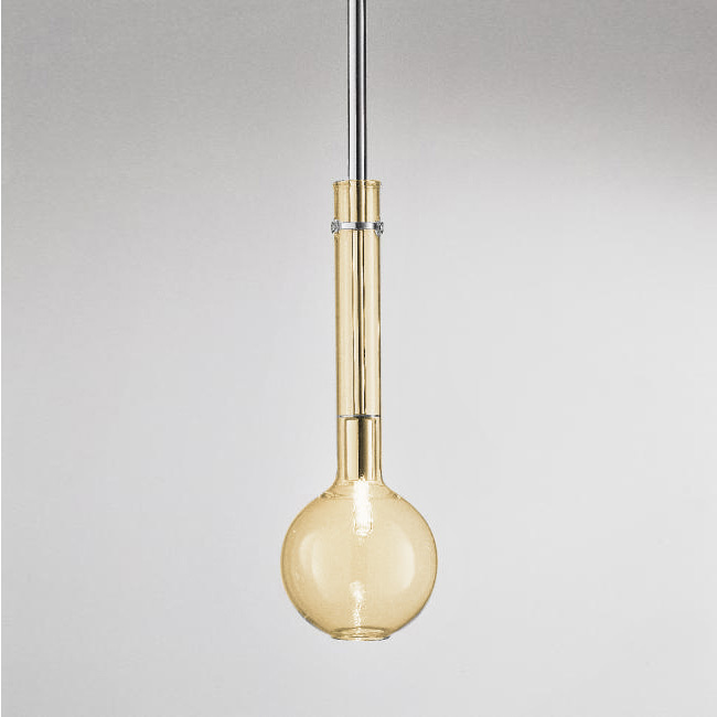 Подвесной светильник Selene Illuminazione Ampolla amber/chrome 2804-024002