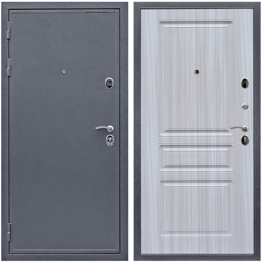 Дверь входная Graf Престиж Антик серебро / МДФ 16 мм ФЛ-243 Сандал белый