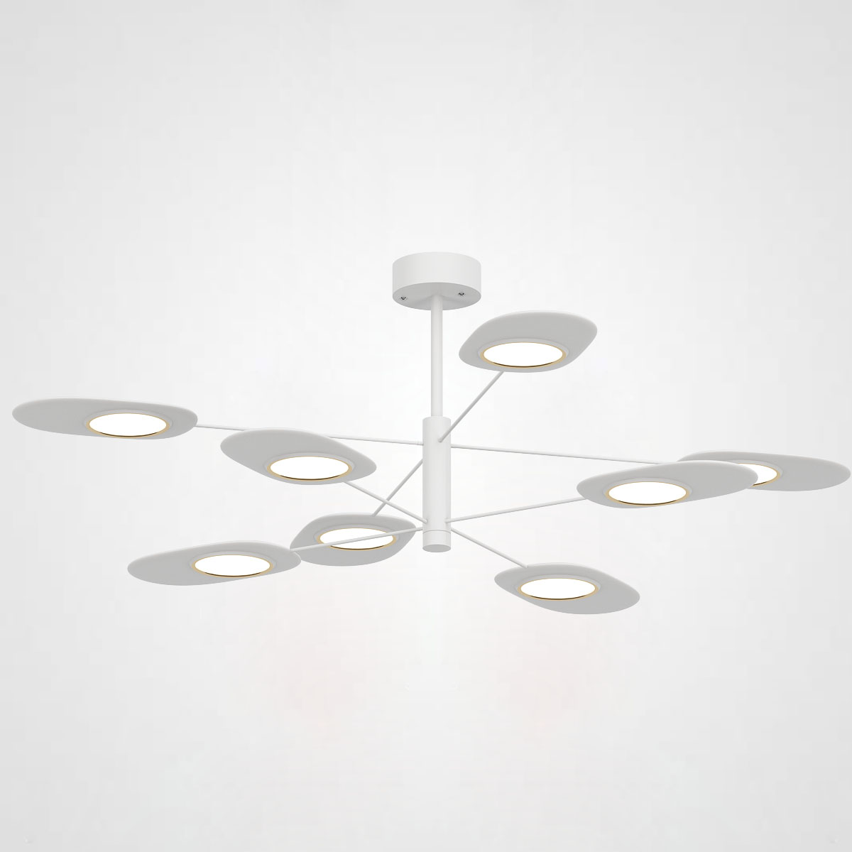 Люстра на штанге INGEL D110 8 lamps White by ImperiumLoft