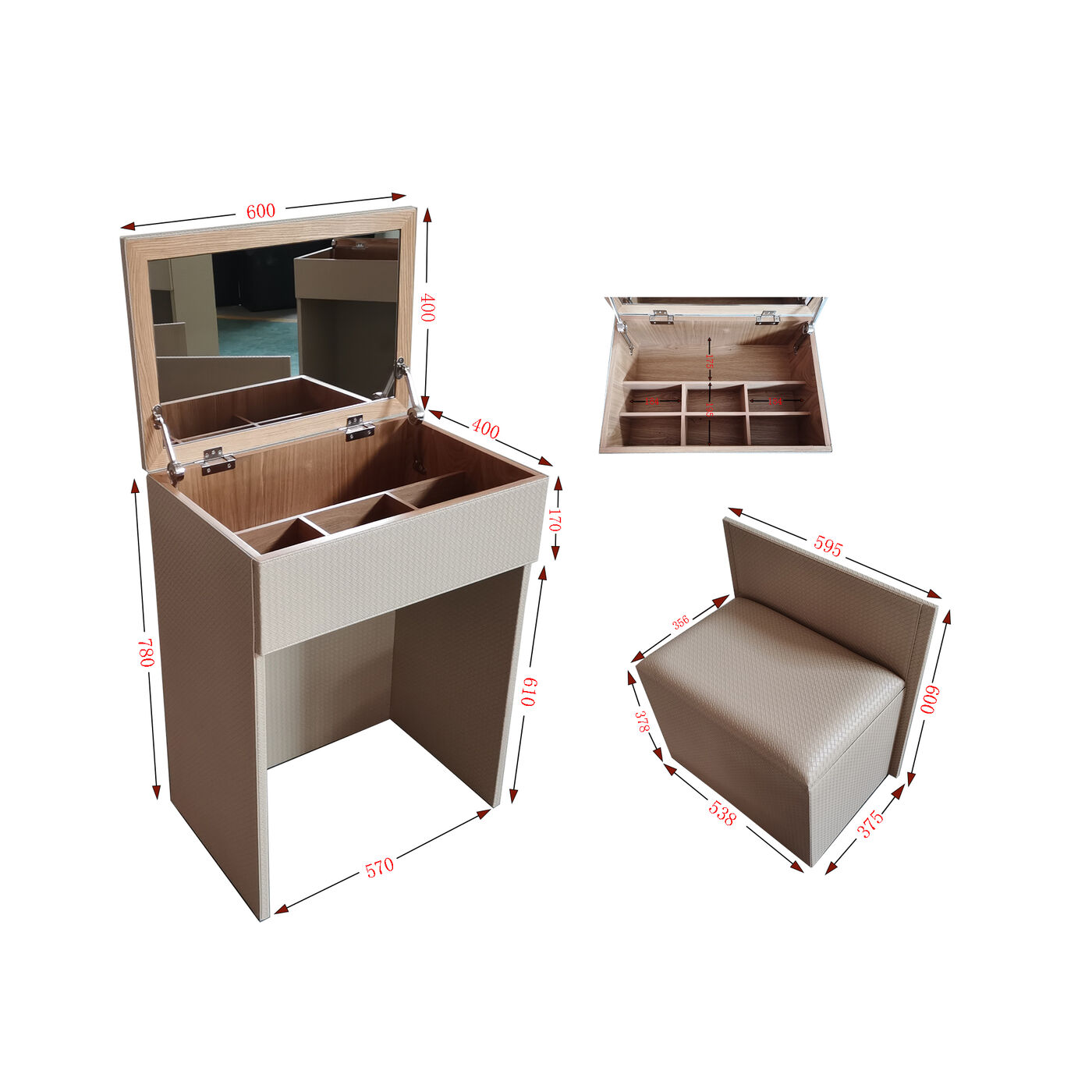 Столик для макияжа Make Up Small Venezia Cream 60cm KARE 70137