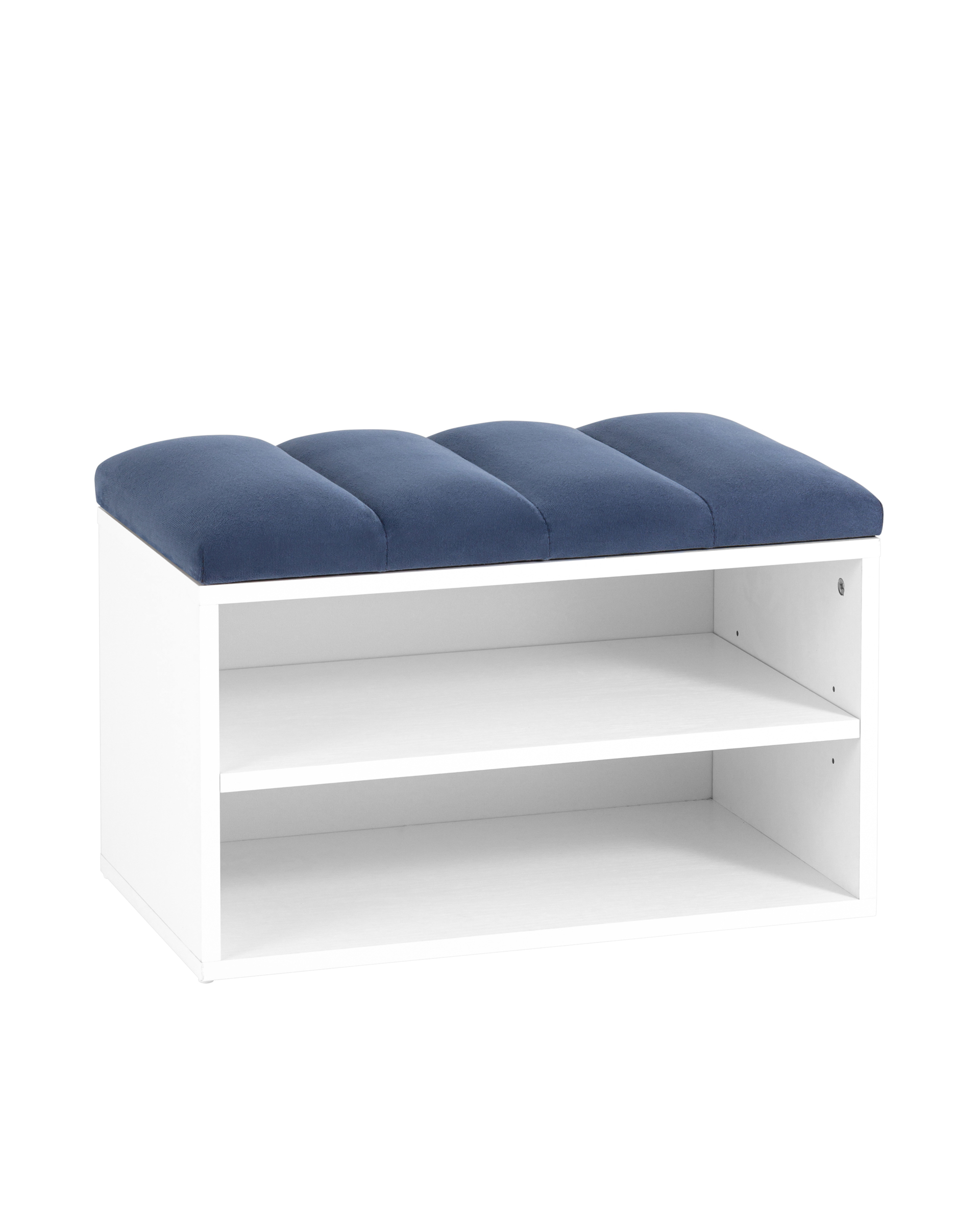 Обувница Хольст белая велюр синий Stool Group