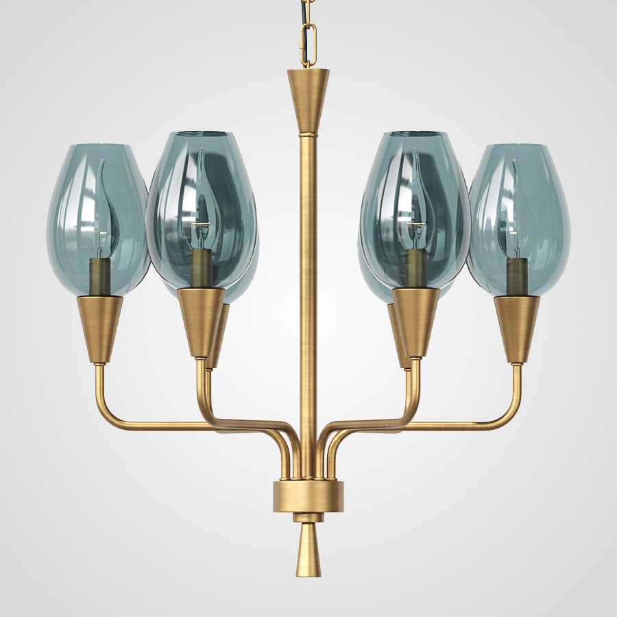 Подвесная Дизайнерская Люстра Viola 6 Синий By Imperiumloft