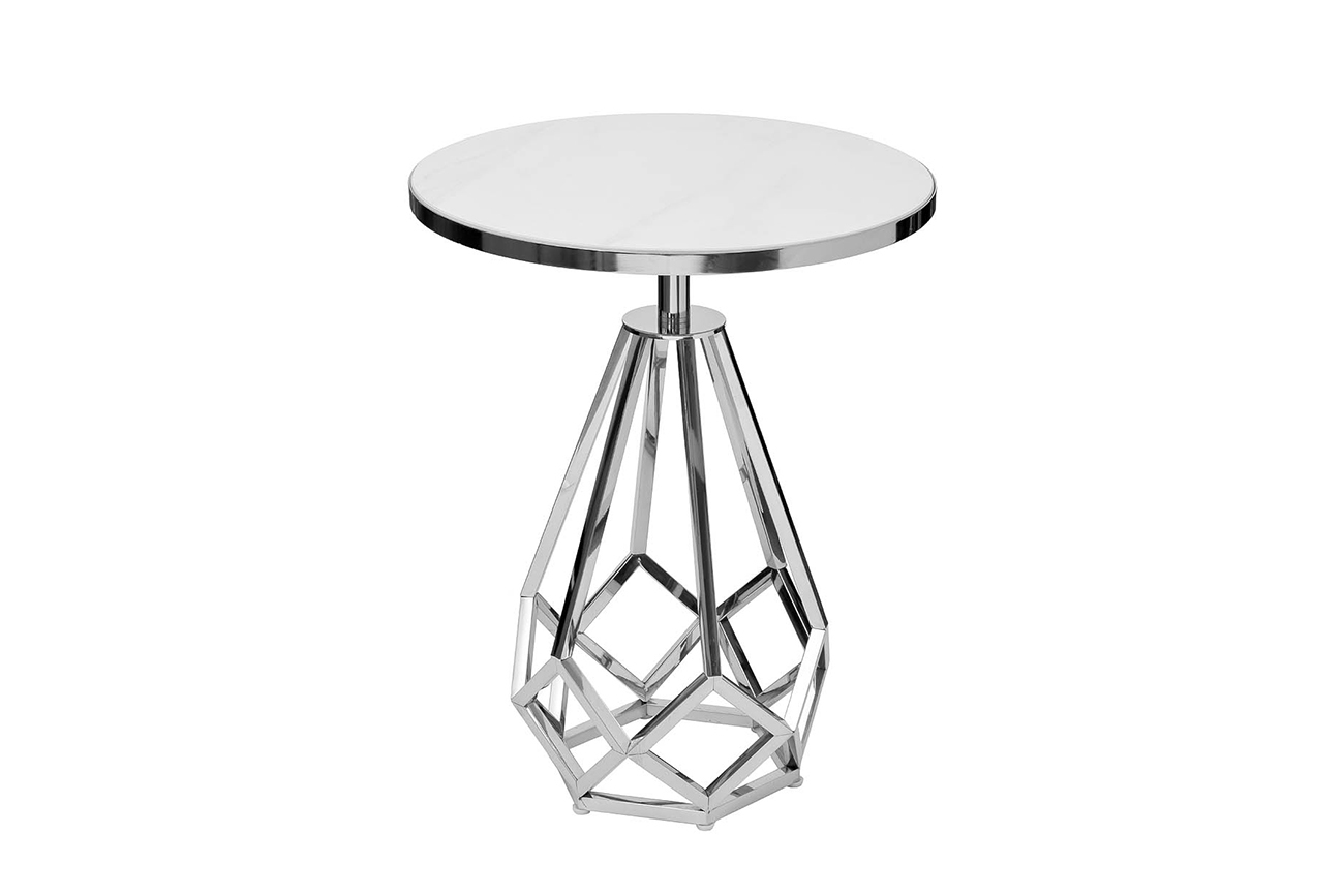 Столик журнальный с мраморной столешницей/серебро Garda Decor 2KF111037-S