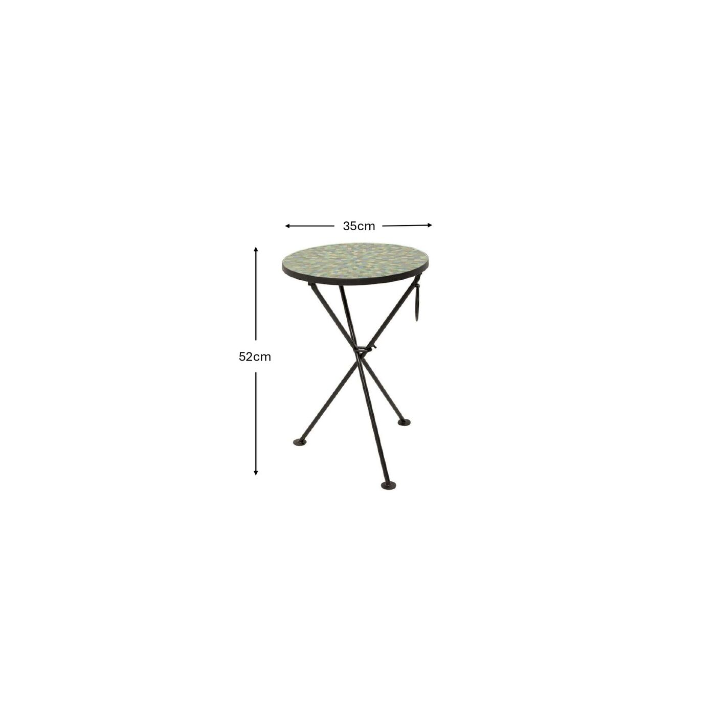 Приставной стол Clack Mosaic Green Blue Ø35cm KARE 70313