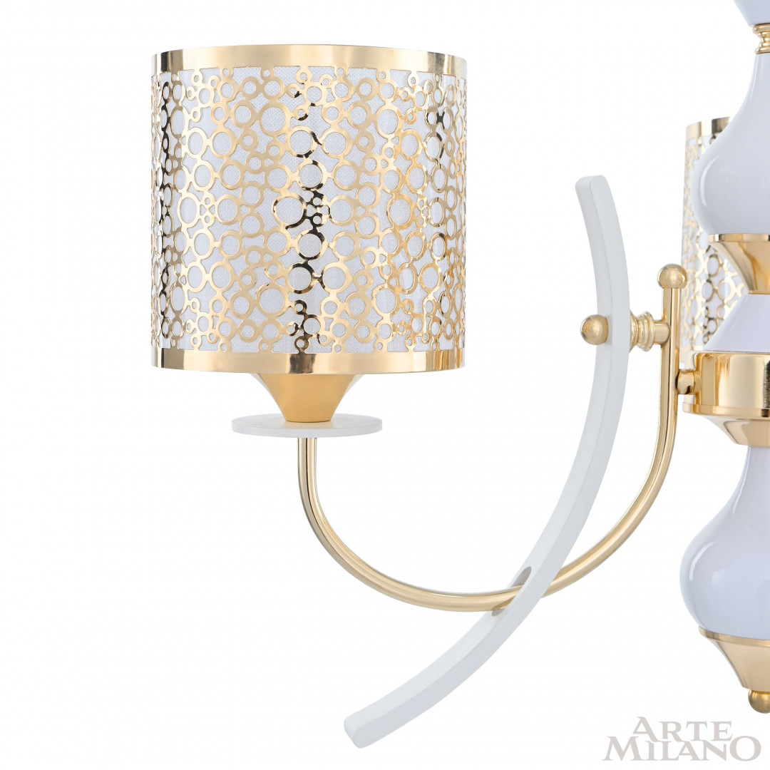 Люстра подвесная с плафонами 306067/3 Wh/Gd Arte Milano