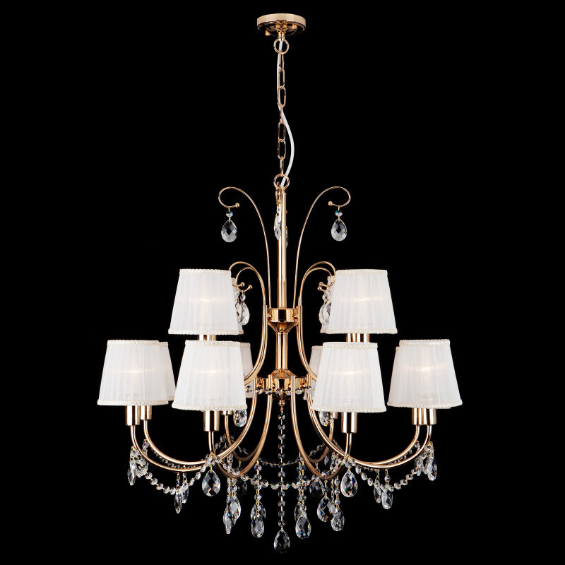 Подвесная люстра Eurosvet 10087/12 золото/прозрачный хрусталь Strotskis