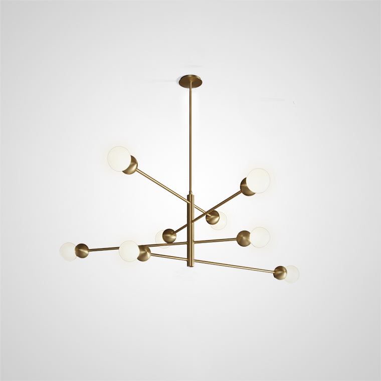 Люстра на штанге SALME L8 A Black by ImperiumLoft