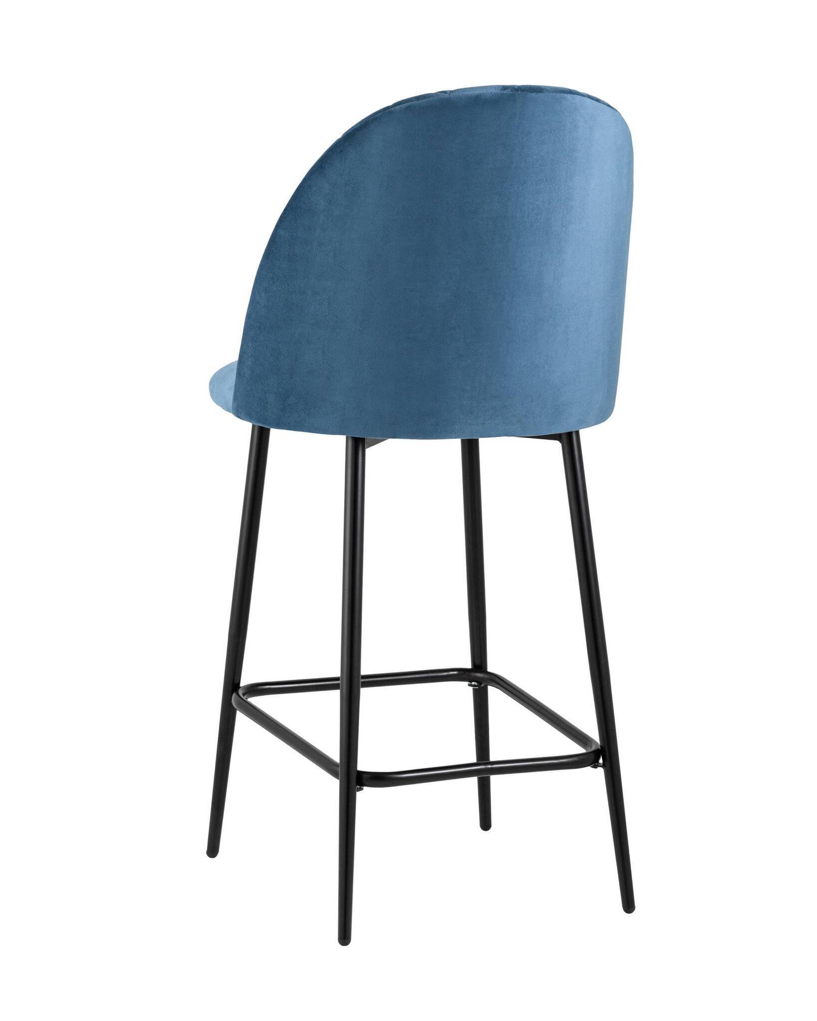 Стул полубарный Марсель велюр пыльно-синий Stool Group