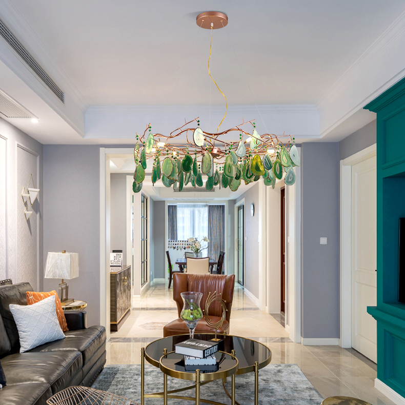 Подвесная люстра AGATE 9 D85 Green by ImperiumLoft