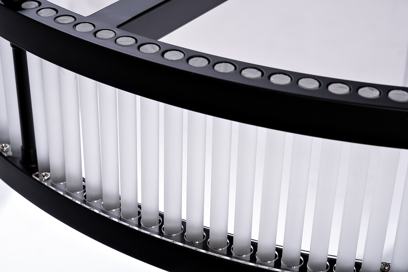 Люстра круглая стекло прозрачное/черный металл Garda Decor K2KM12851