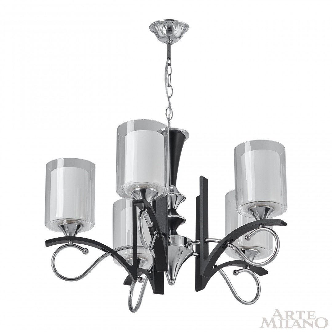 Люстра подвесная с плафонами 309167/5 Bk/Ni Arte Milano