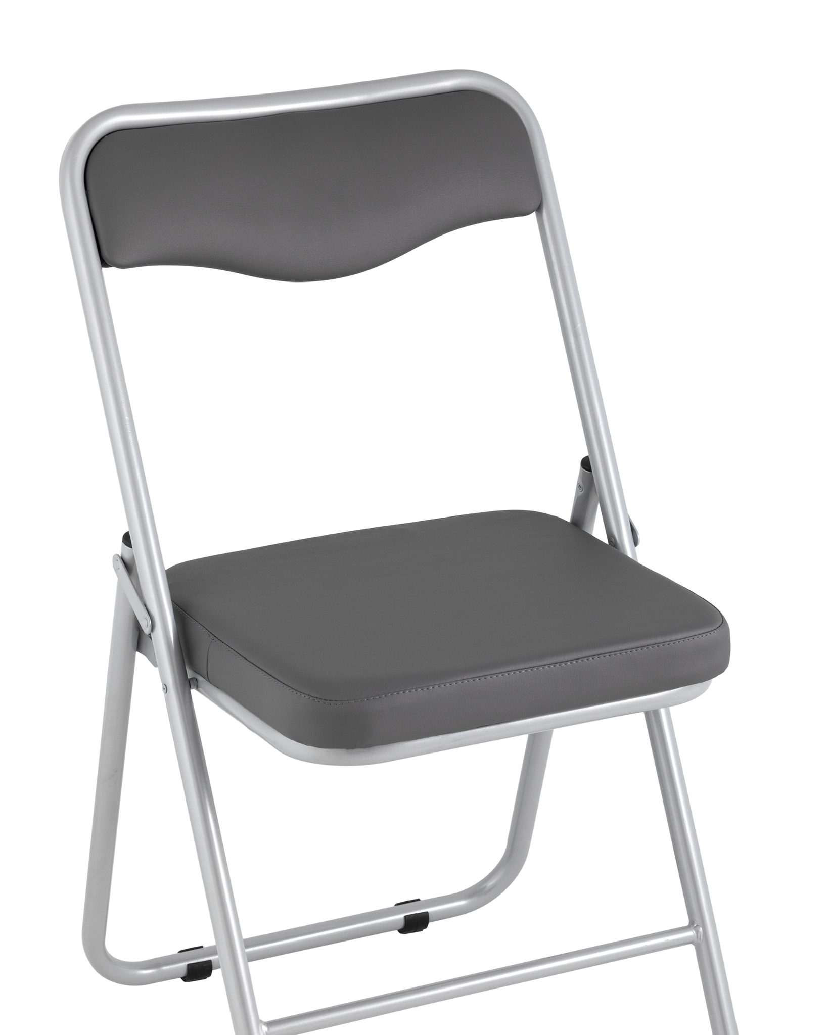 Складной стул Джонни экокожа серый каркас металлик Stool Group