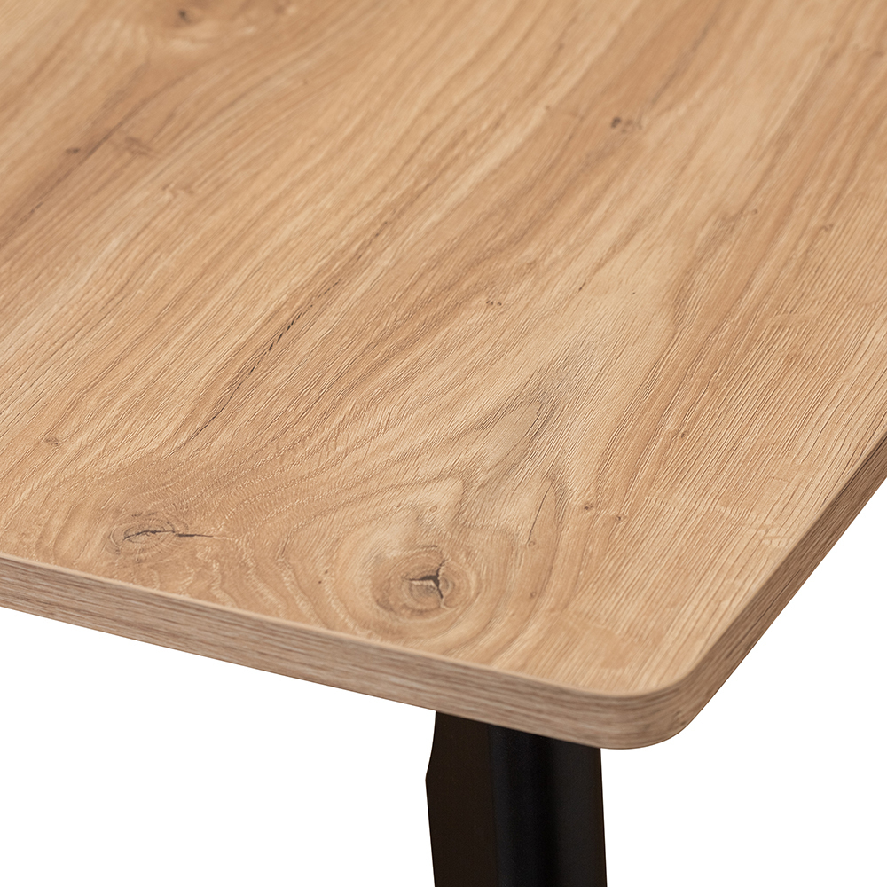 Стол Oslo 100-130 x 80см, Дуб Навара структурное, чёрный Bradex Home FR 0799
