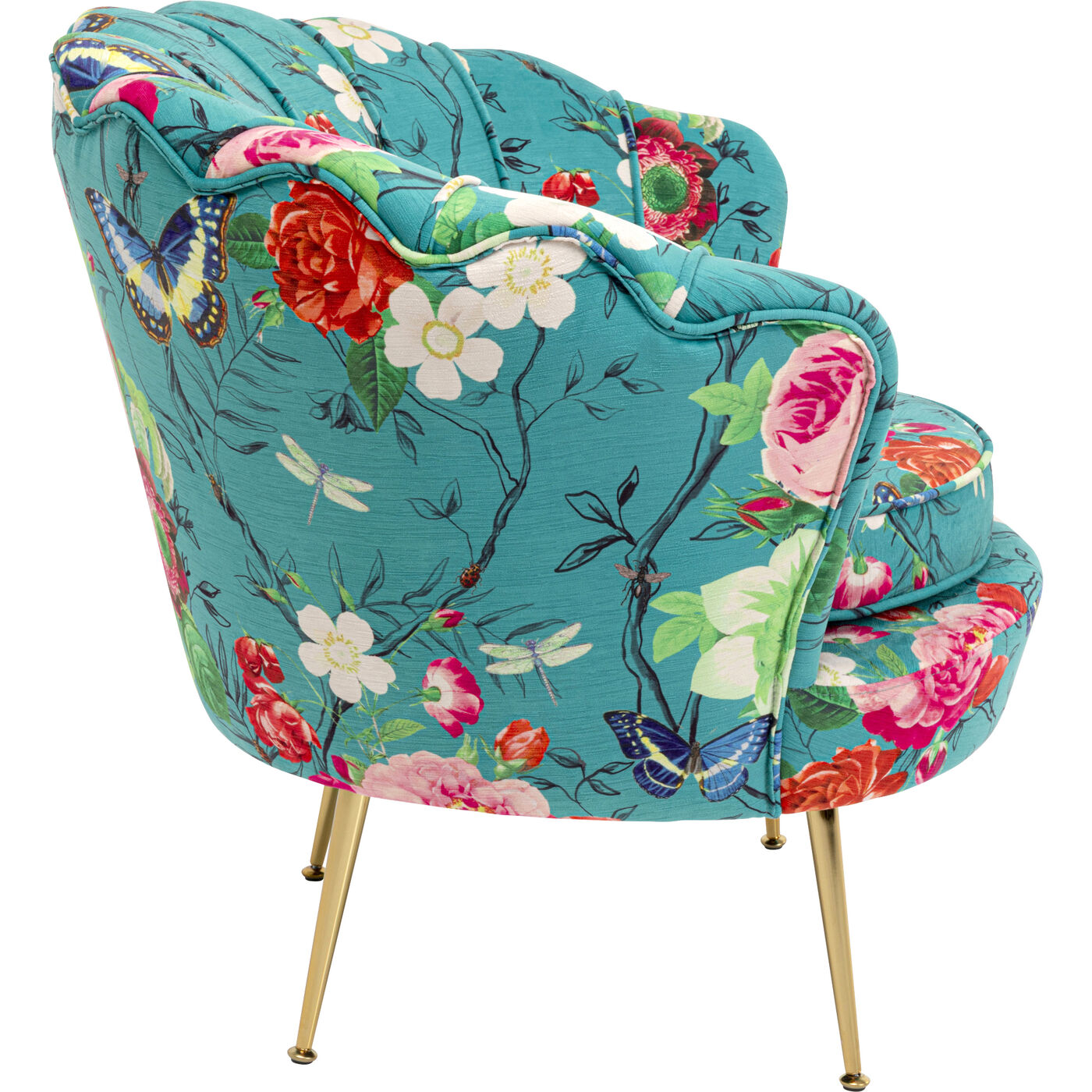 Кресло Water Lily Gold Flower Fever Blue KARE 71168