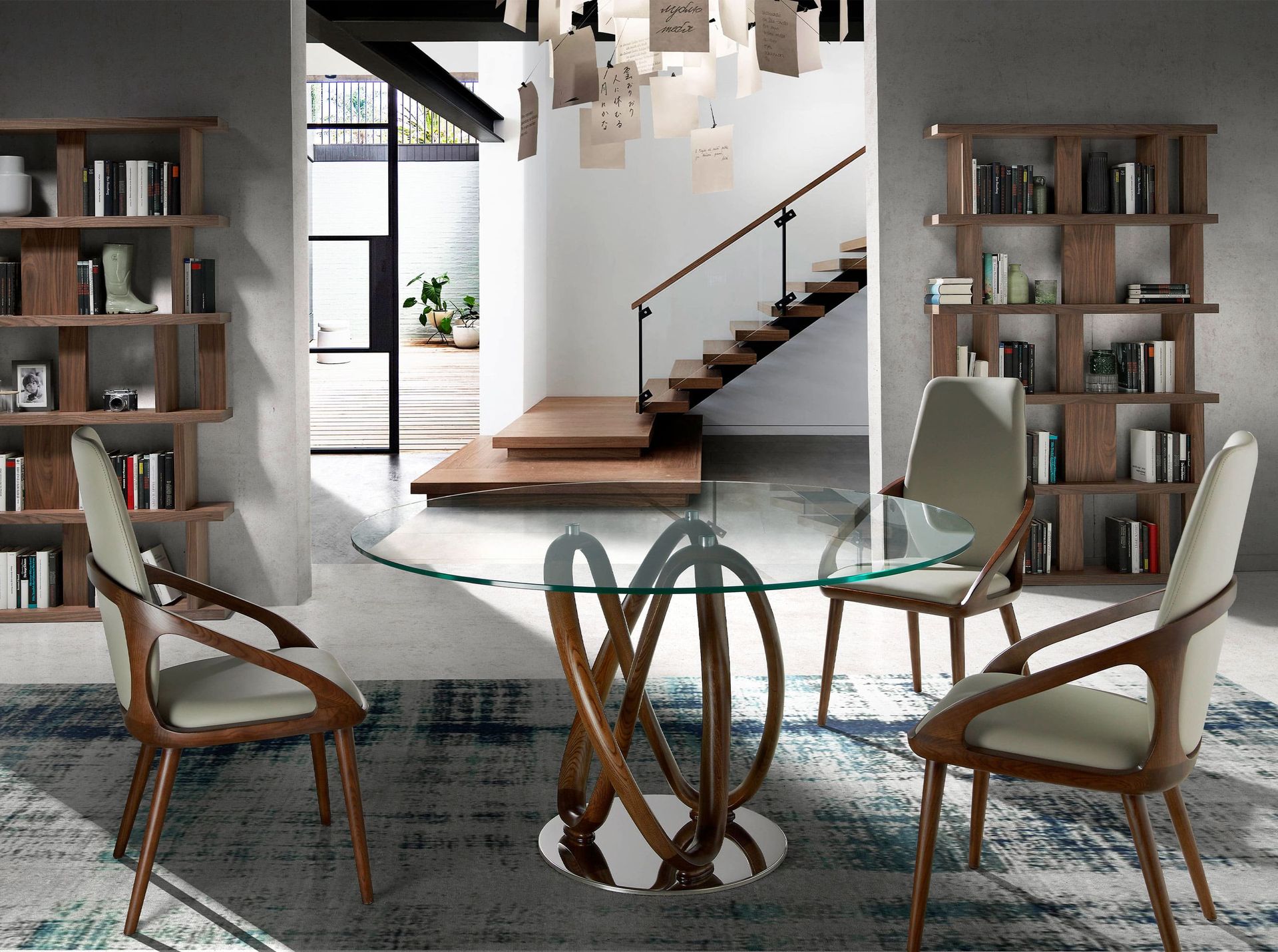 Круглый обеденный стеклянный стол DT801 /1021 Ø120 Angel Cerda