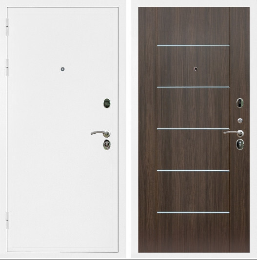 Дверь входная Graf Престиж Белая шагрень / МДФ 6 мм В-03 молдинг Эковенге