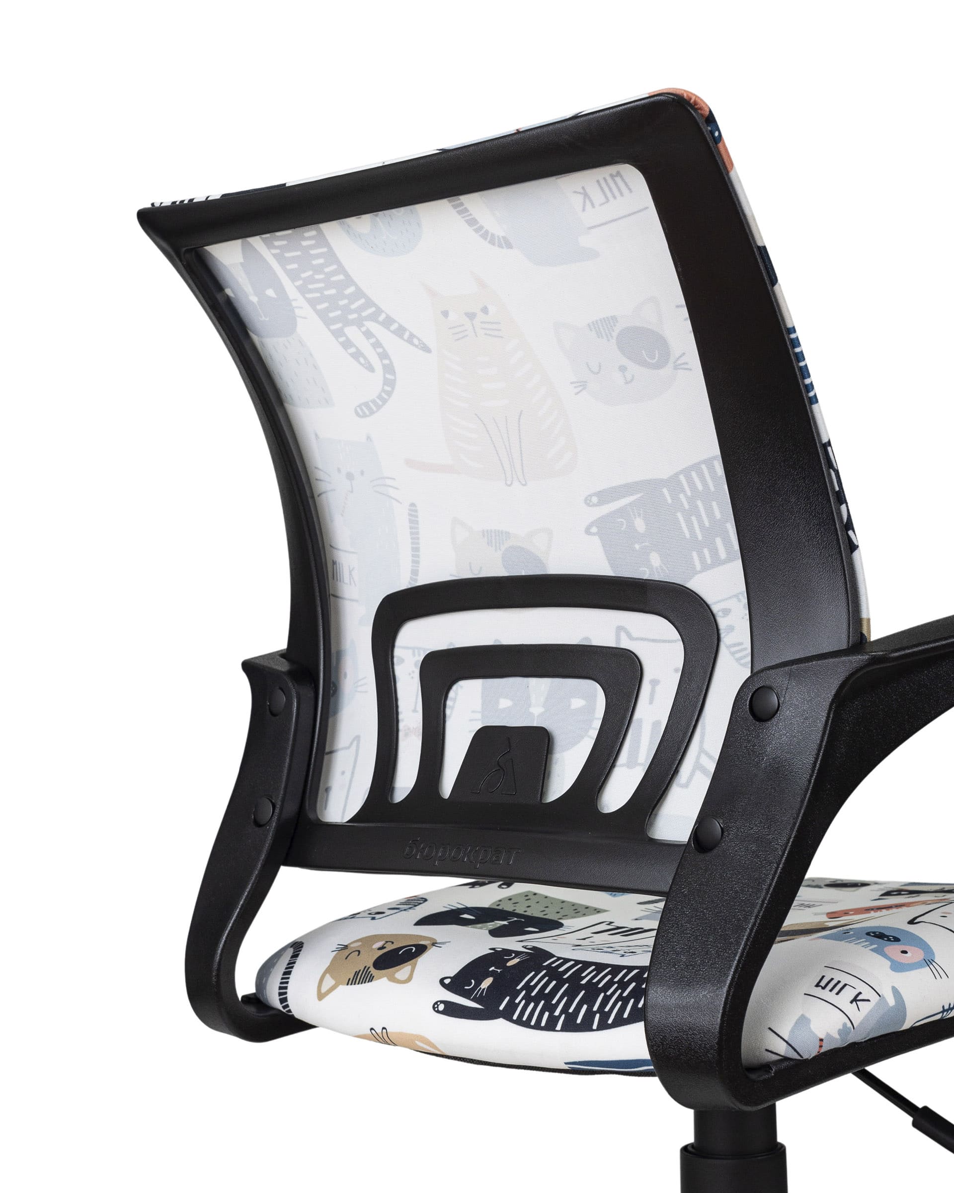 Кресло детское Бюрократ BUROKIDS 1 мультиколор коты крестовина пластик Stool Group