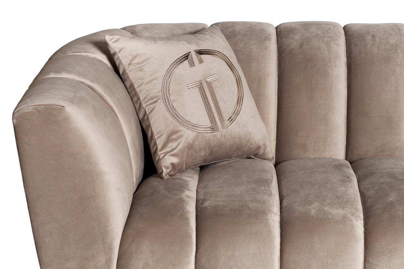 Диван двуестный велюровый серый Garda Decor ZW-81102