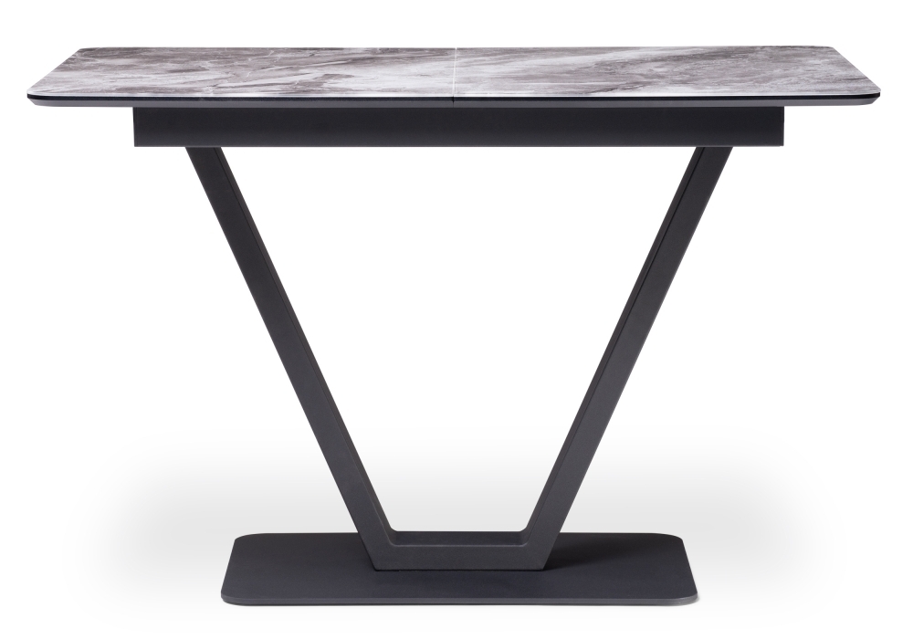 Стол стеклянный Woodville Бугун мрамор серый / черный 500005