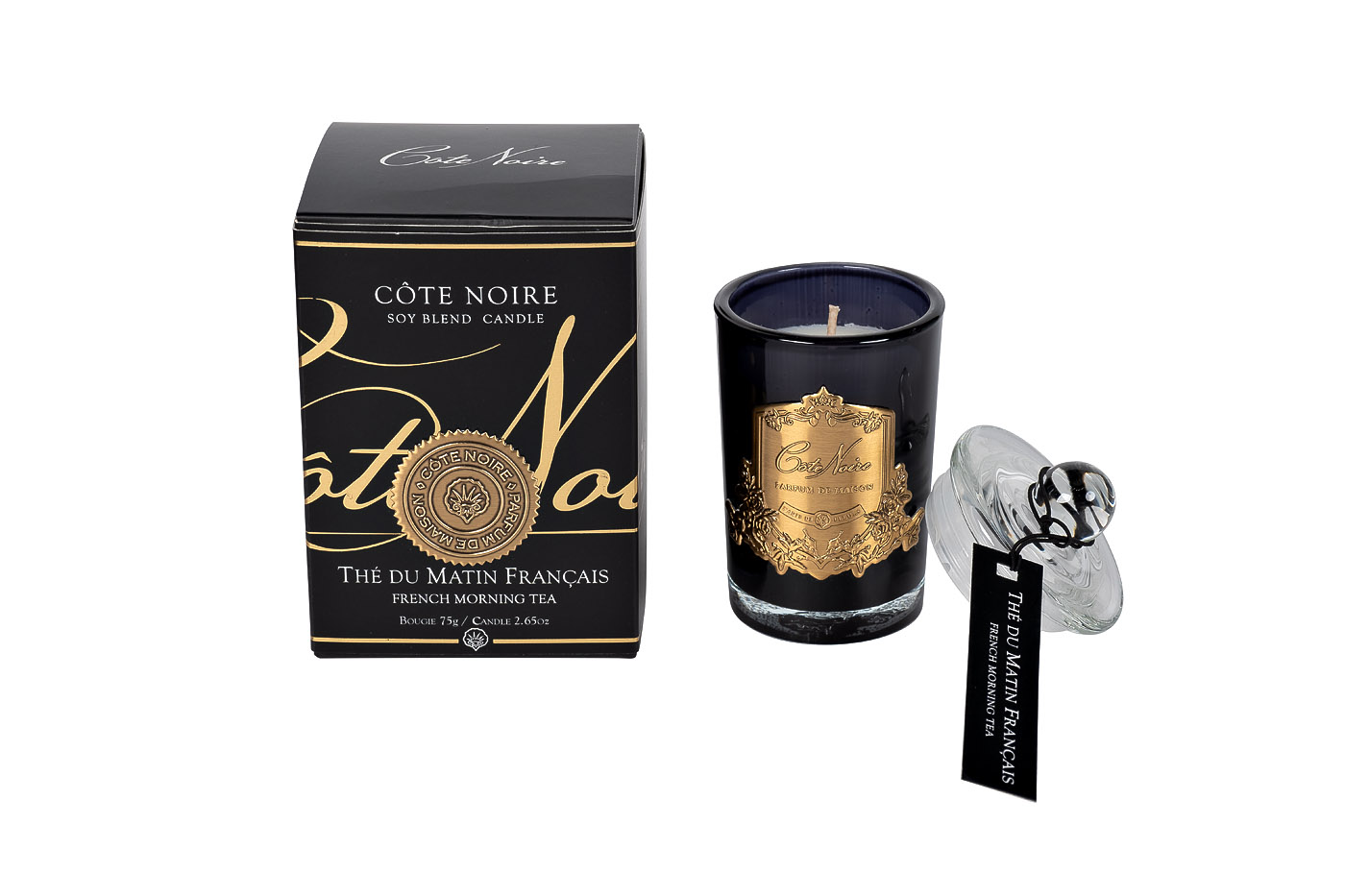 Свеча ароматическая French Morning Tea в стакане в упаковке Garda Decor 96CN7501