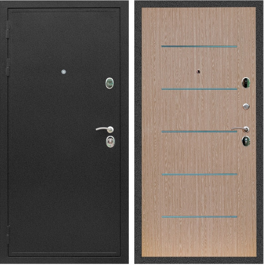 Дверь входная Graf Престиж Черный крокодил / МДФ 6 мм В-03 молдинг Венге светлый