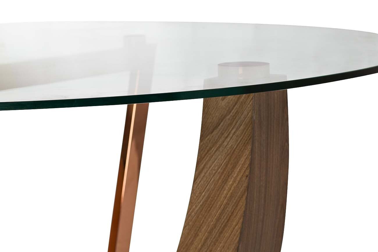 Стол обеденный со стеклом круглый Garda Decor 30F-908