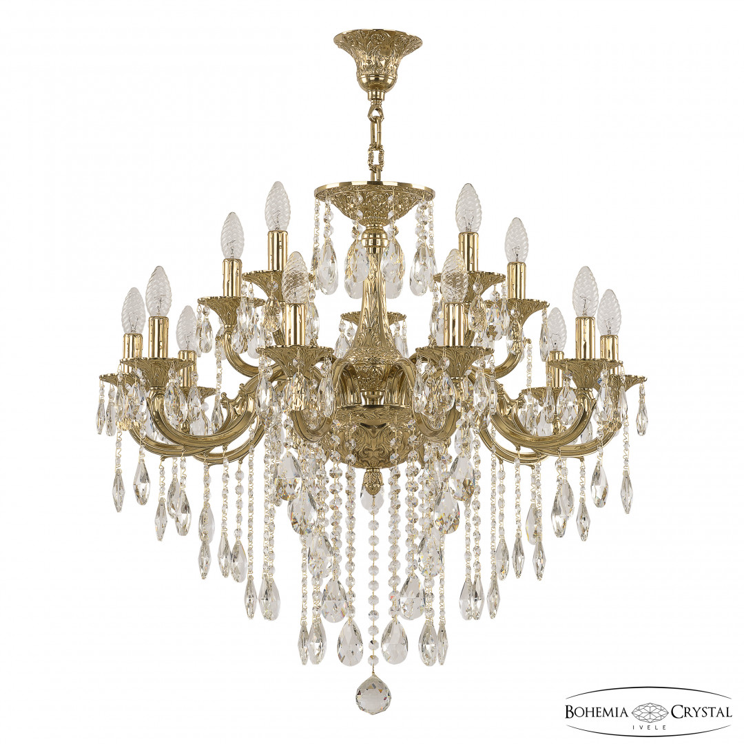 Люстра бронзовая с хрусталём 72199/10+5/250 B G