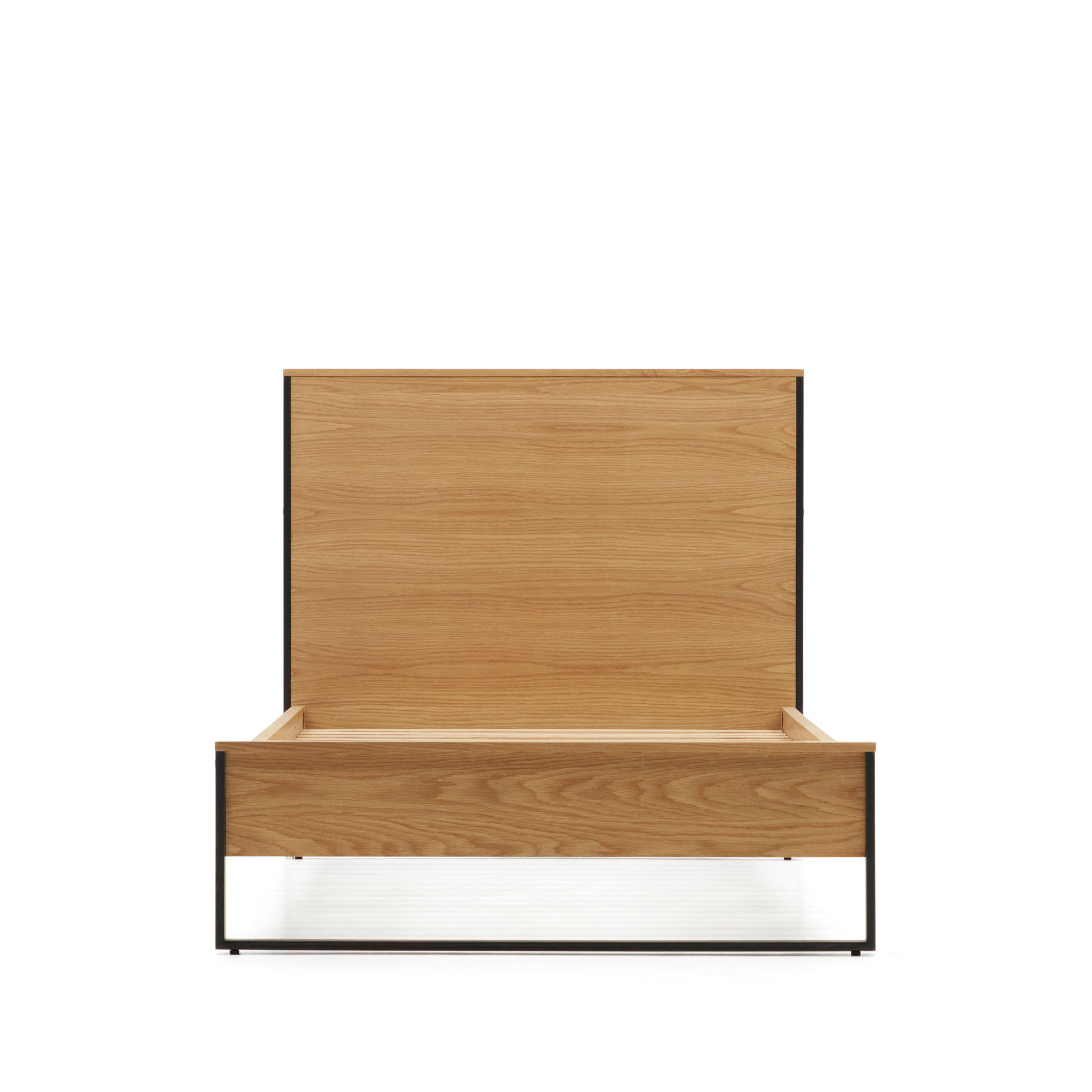Taiana Кровать из шпона дуба со стальными ножками в черной отделке 90 x 190 см La Forma (ex Julia Grup)
