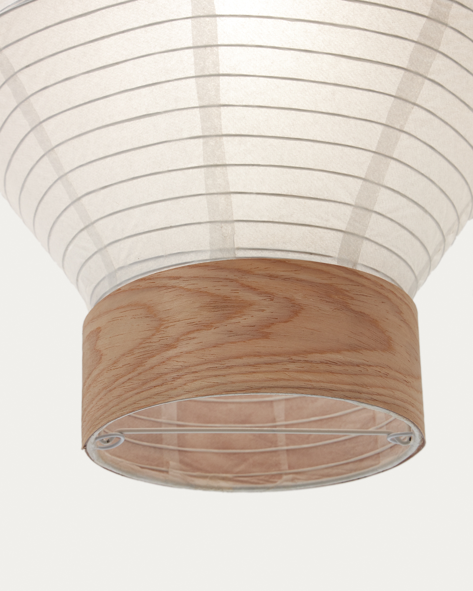 Hila Абажур для подвесного светильника из белой бумаги и натурального шпона Ø 30 см La Forma (ex Julia Grup)