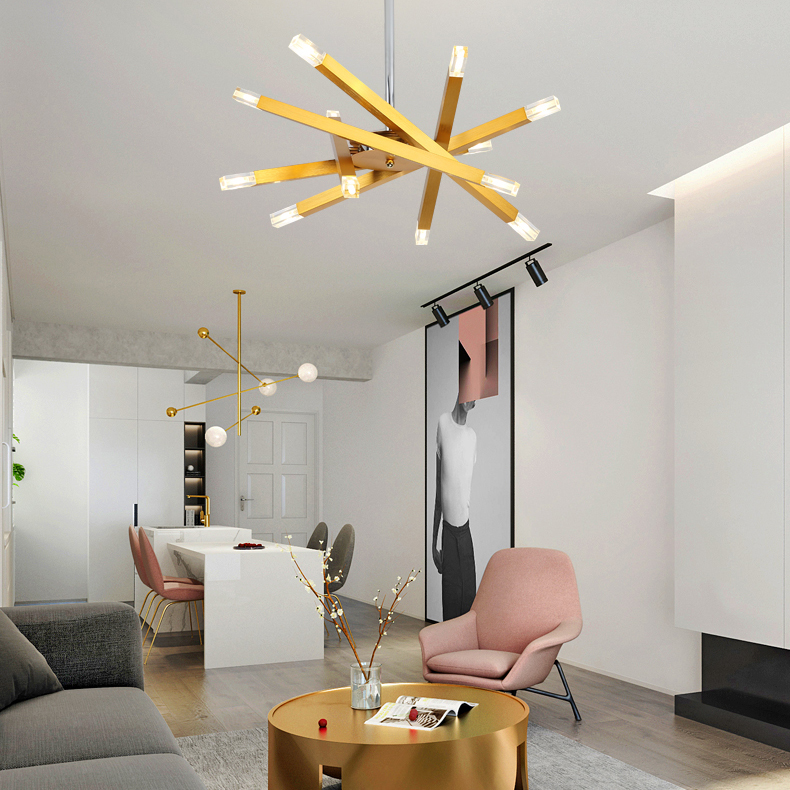 Люстра на штанге SNAP D62 Gold by ImperiumLoft